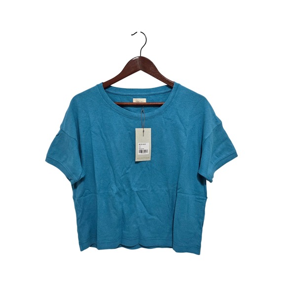 Poetry Hemp &‎ Organic Cotton T-Shirt Turquoise Short Sleeve Casual Top US 6 - Picture 1 of 7